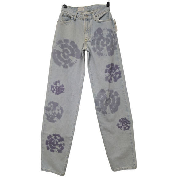 Anthropologie Pilcro Sunset High-Rise Straight-Leg Jeans Size 23 Tall Tie Dyed - Picture 6 of 11